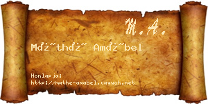 Máthé Amábel névjegykártya